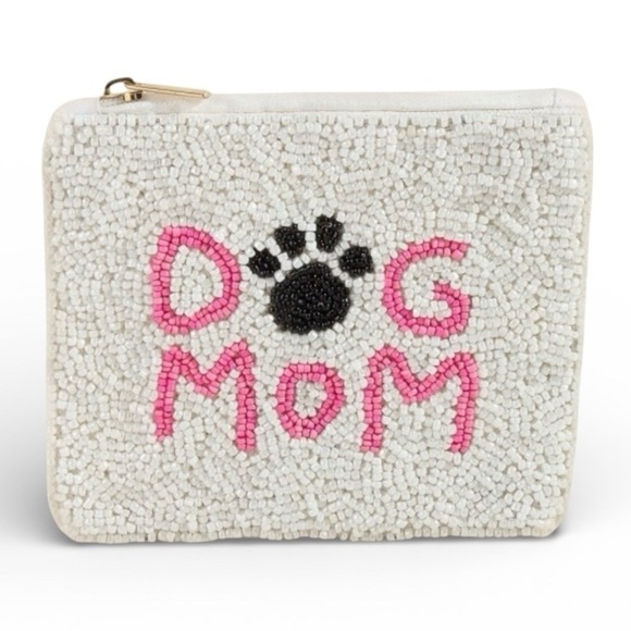 Handbags - Beaded 'Dog Mom' Pouch